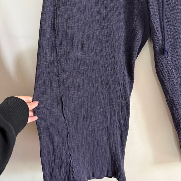 DAILY PRACTICE Anthropologie | Dark Purple Textured Wide Leg Ankle Pants | XL - Picture 3 of 7